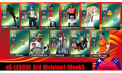 ウイイレ2019 eS-LEAGUE 3rd Division1 Week 5