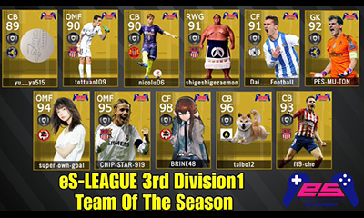 ウイイレ2019 eS-LEAGUE 3rd Division1 Team Of The Season