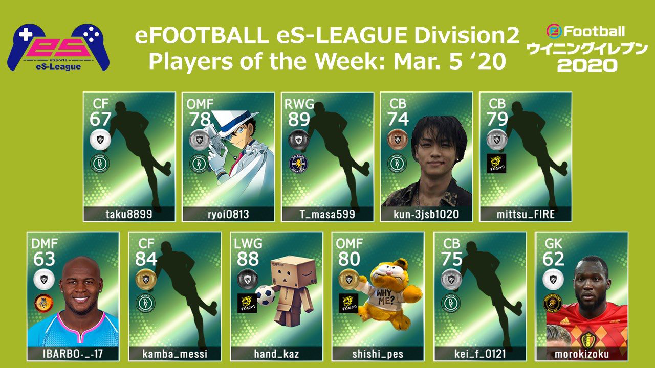 eFOOTBALL eS-LEAGUE 5th Division2 Players Of The Week 03