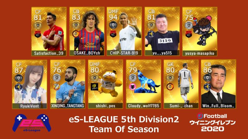 eFOOTBALL eS-LEAGUE 5th Division2 Team Of The Season