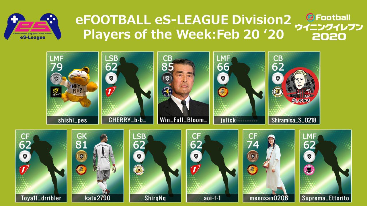 eFOOTBALL eS-LEAGUE 5th Division2 Players Of The Week 01
