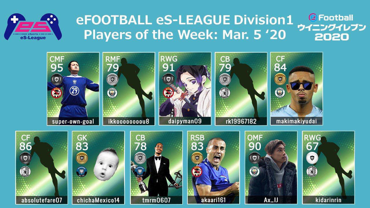 eFOOTBALL eS-LEAGUE 5th Division1 Players Of The Week 03