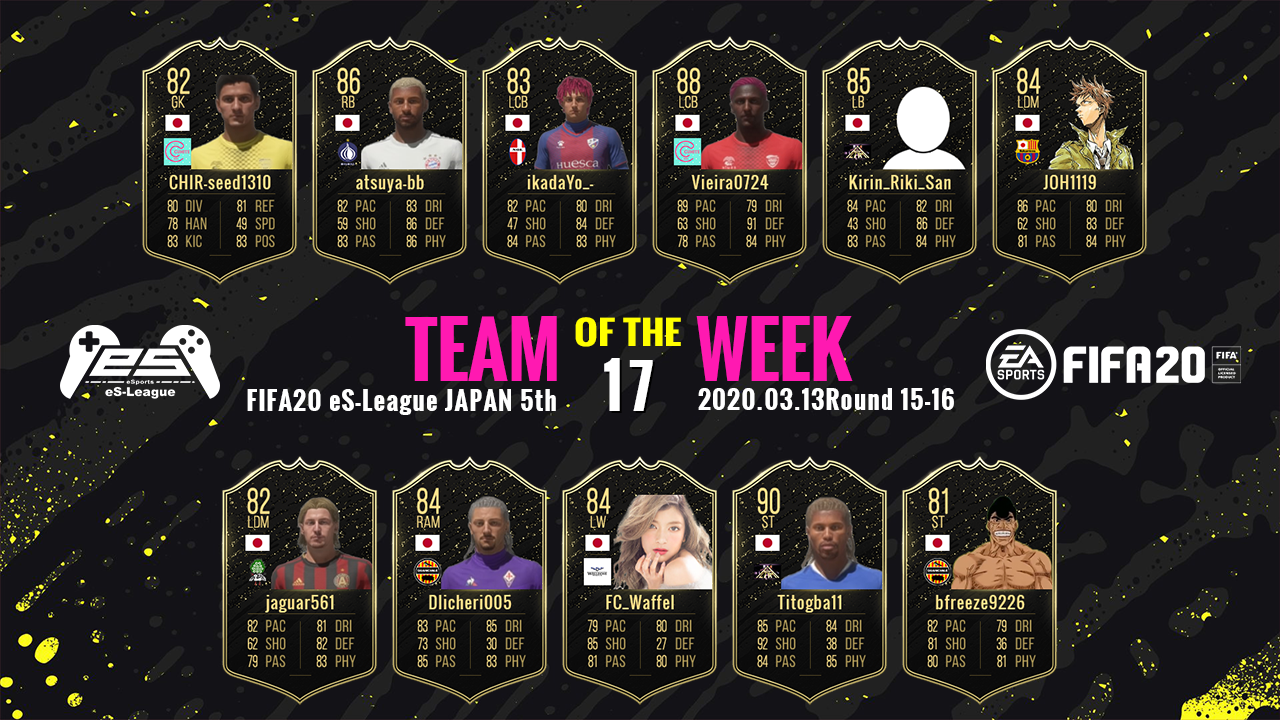 FIFA20 eS-League JAPAN 5th TOTW17