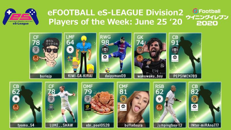 eFOOTBALL eS-LEAGUE 6th Division2 Players Of The Week 03