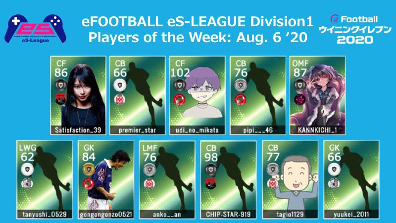 eFOOTBALL eS-LEAGUE 6th Division1 Players Of The Week 09